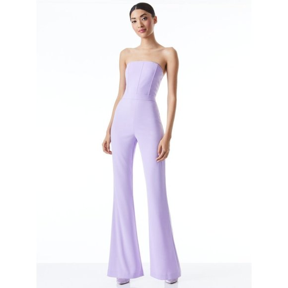 NWT Alice + Olivia Lavera Lavender Strapless Jumpsuit - Size 2 - Picture 16 of 16